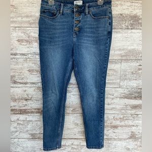 Candace Cameron Bure Button Fly Skinny Jeans size 4P
